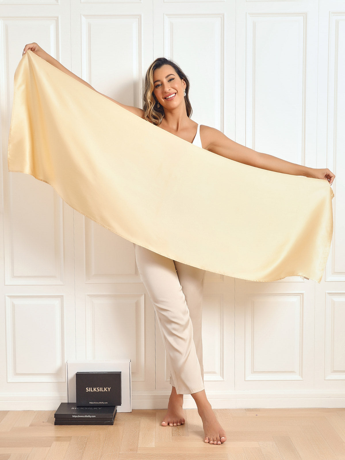SilkSilky-NO Scarf Champagne 002
