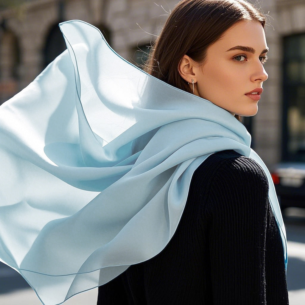 SilkSilky-NO Scarf LyseBlå 003