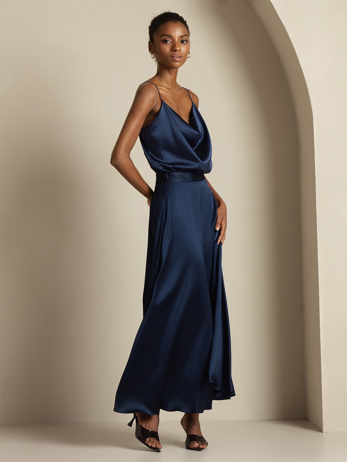 [Mørke blå] SilkSilky-NO 19Momme Silke Womens Outfit Sets 005,