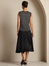 [Svart Stripe] SilkSilky-NO Pure Silk Camisoles 002