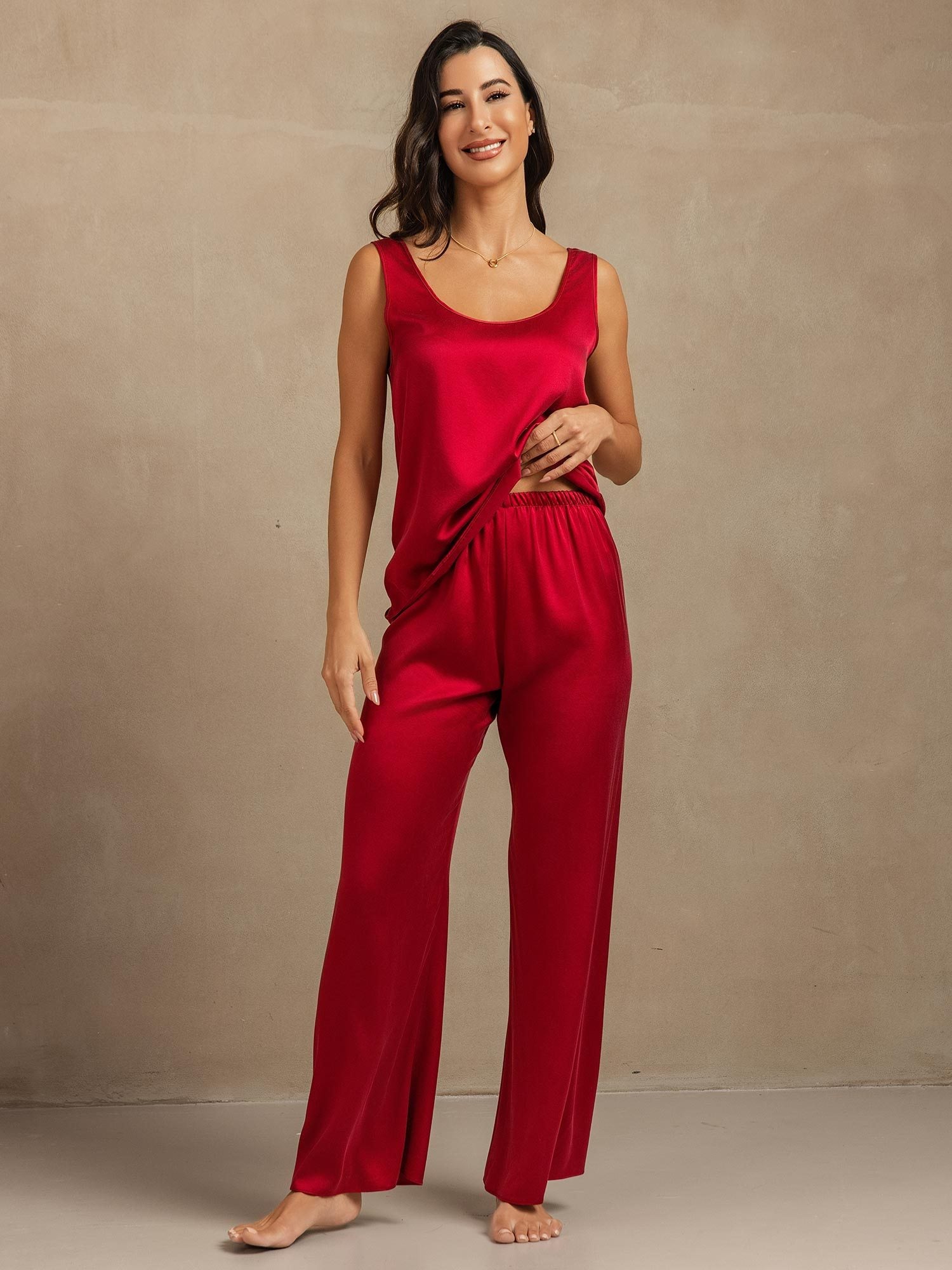 [Vin] SilkSilky-NO 19Momme Silke Womens Pajamas 004,