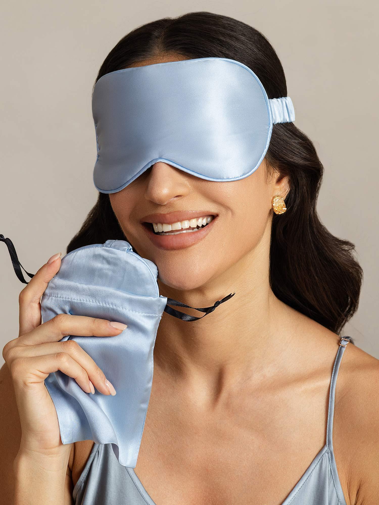 [LyseBlå] SilkSilky-NO Silke Eye Mask 001