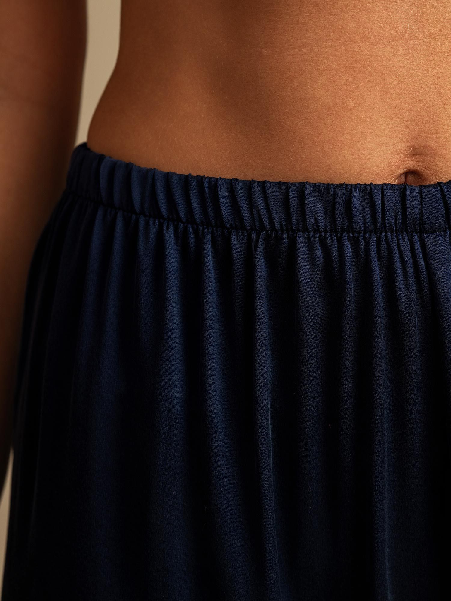 [Mørke blå] SilkSilky-NO 19Momme Silke Womens Sleep Bottoms 004,