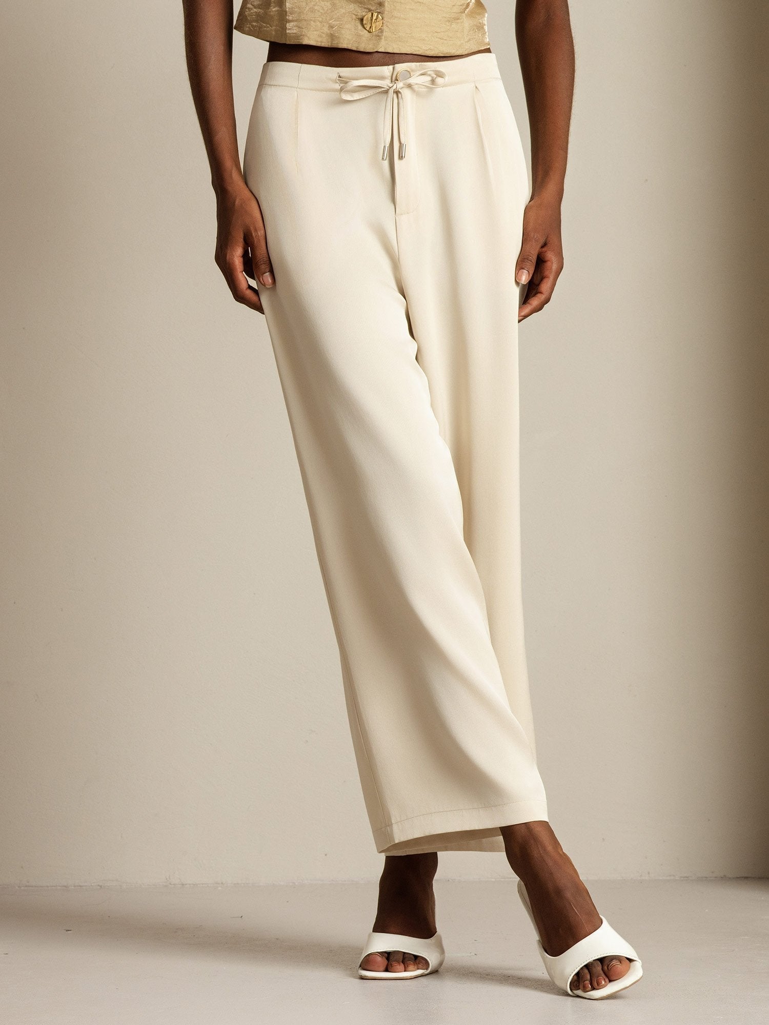 [Beige] SilkSilky-NO 19Momme Silke Womens Pants 007
