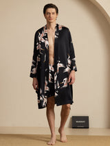 [Svart] SilkSilky-NO 19Momme Long Sleeve Mens Pajamas 002