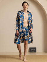 [Navy Drage] SilkSilky-NO Long Sleeve Pyjamas for menn 002
