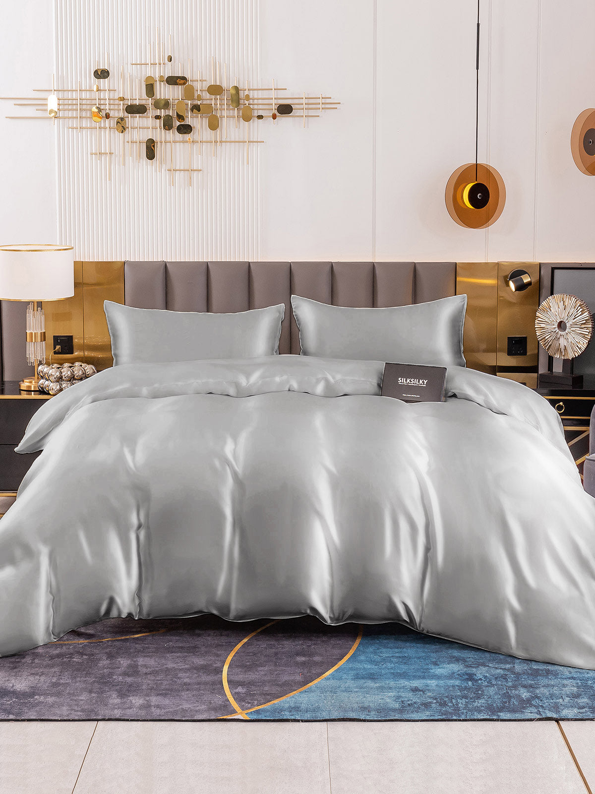 [Sølv] SilkSilky-NO 19Momme Bedding Set 002
