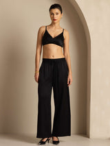 [Svart] SilkSilky-NO 19Momme Womens Pants 007