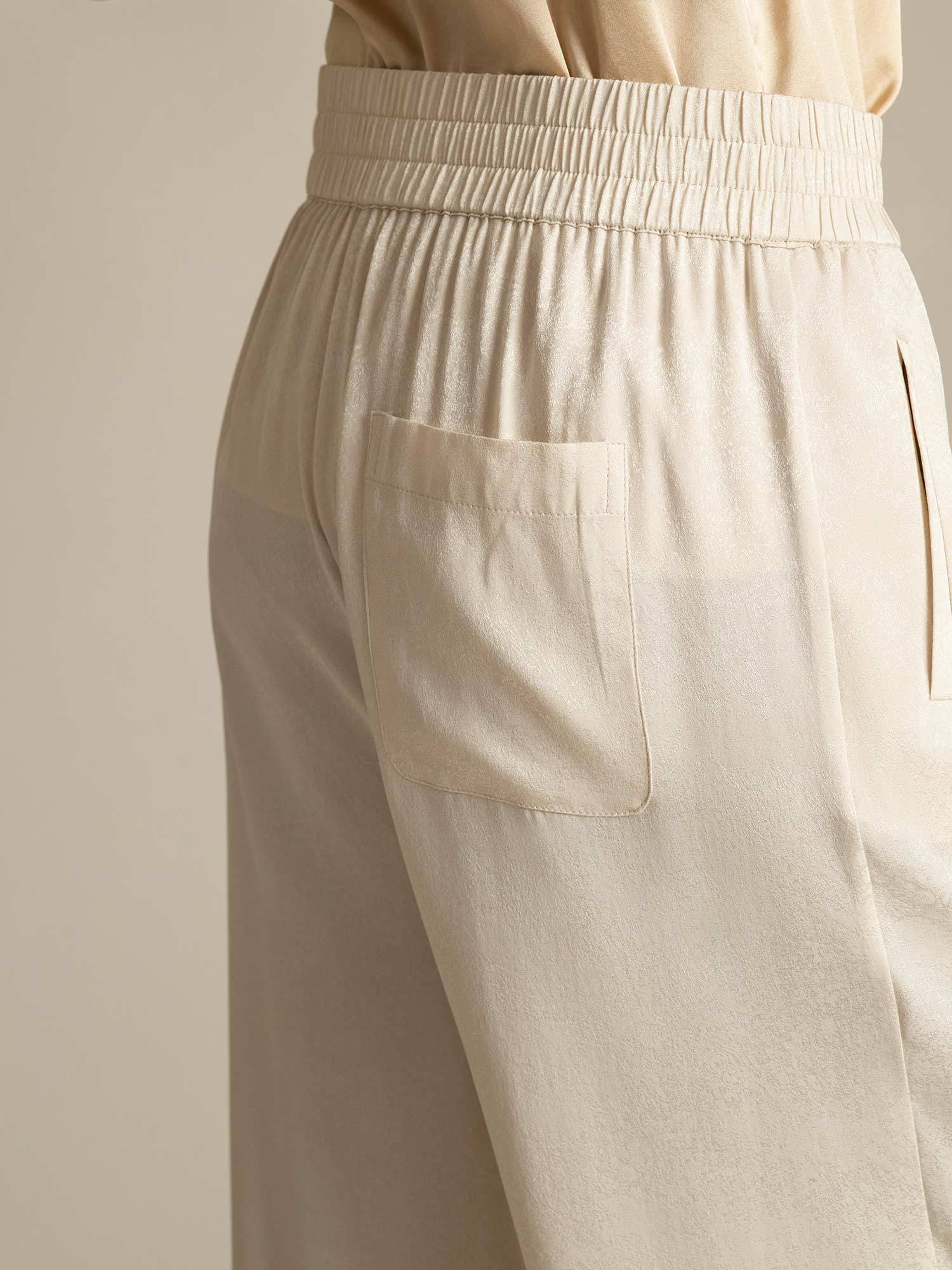 [Beige] SilkSilky-NO 22Momme Silke Womens Pants 005