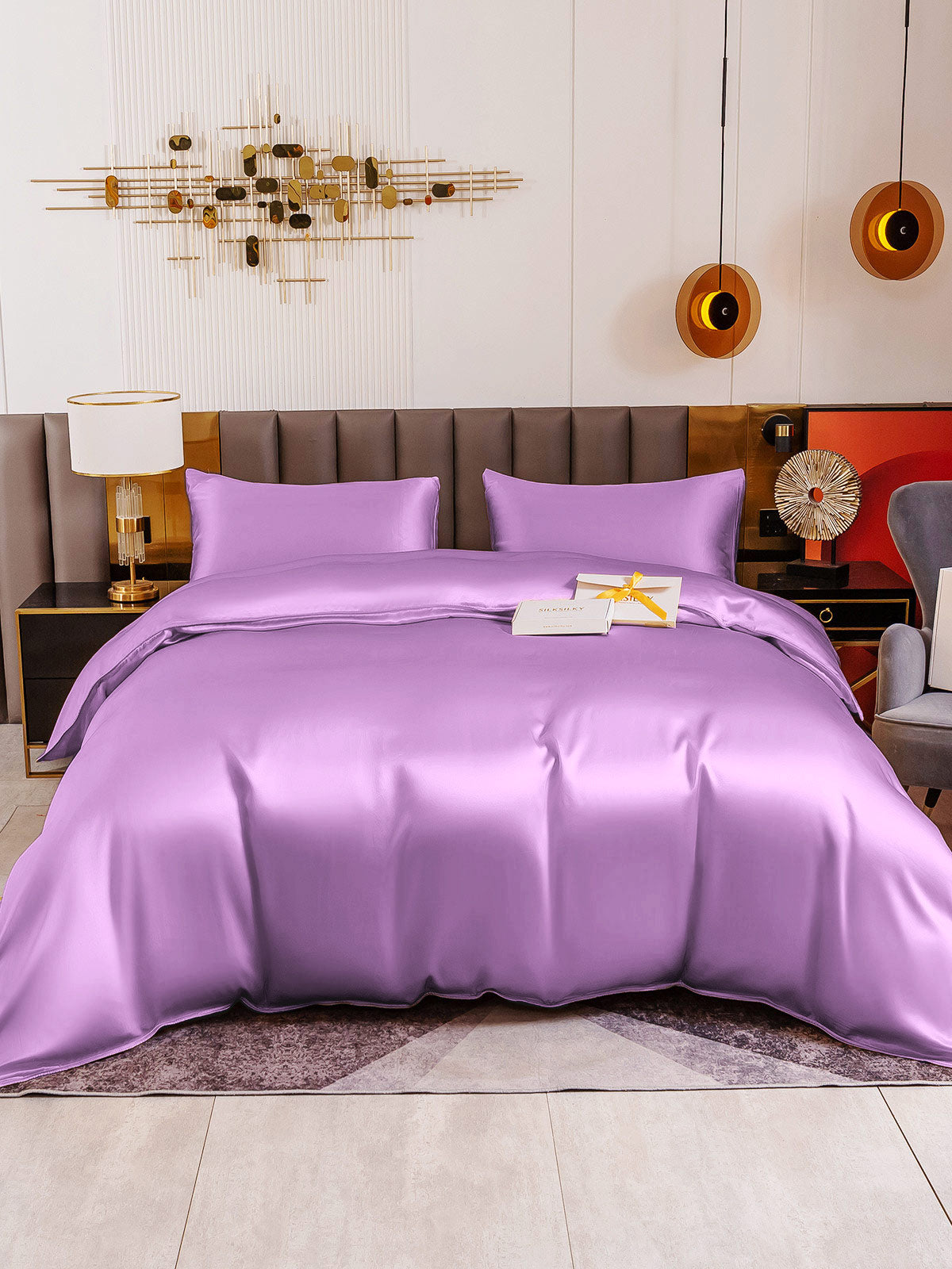 [Lavendel] SilkSilky-NO 19Momme Bedding Set 002