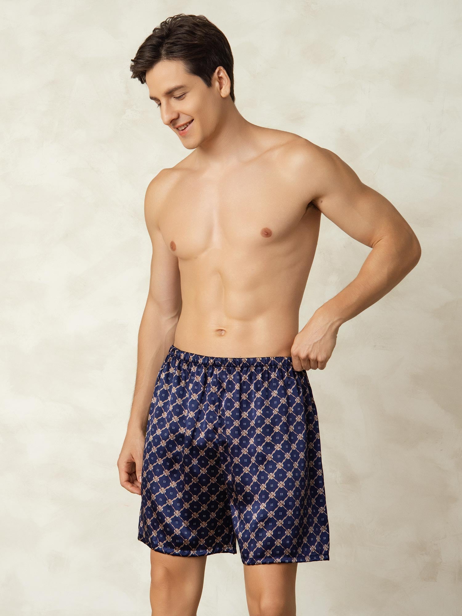 [Marine Kjede] SilkSilky-NO 19Momme Mens Sleep Bottoms 007