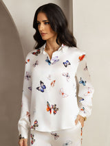 [Hvit Sommerfugl] SilkSilky-NO 19Momme Silke Womens Outfit Sets 004