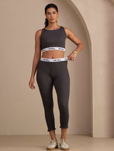 [Grå] SilkSilky-NO Sleeveless Crew Neck Women's Outfit Sets 007
