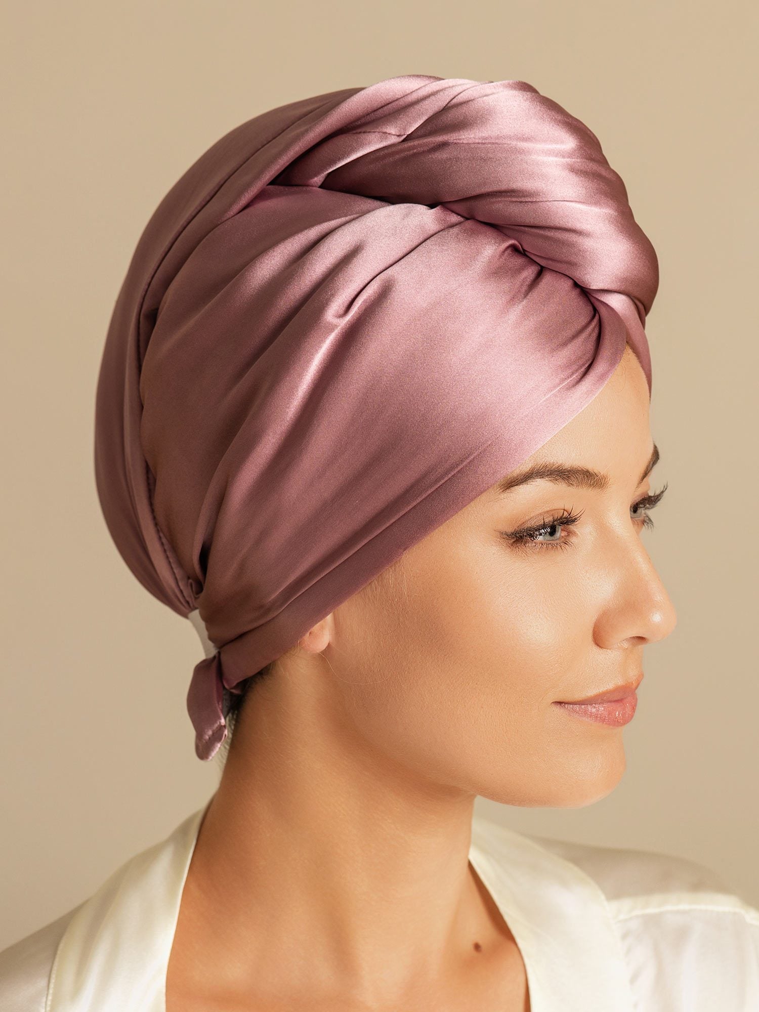 [Blek Mauve] SilkSilky-NO Silke Hair Towel Wrap 005,