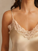 [Champagne] SilkSilky-NO Spaghetti Strap V Neck Camisole sett 005