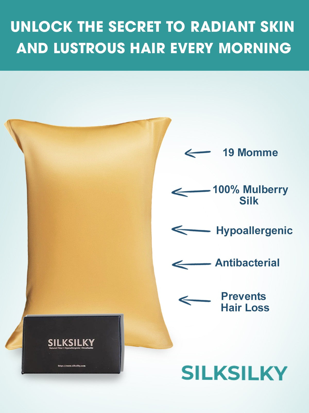 [Champagne] SilkSilky-NO 19Momme Pillowcase 002