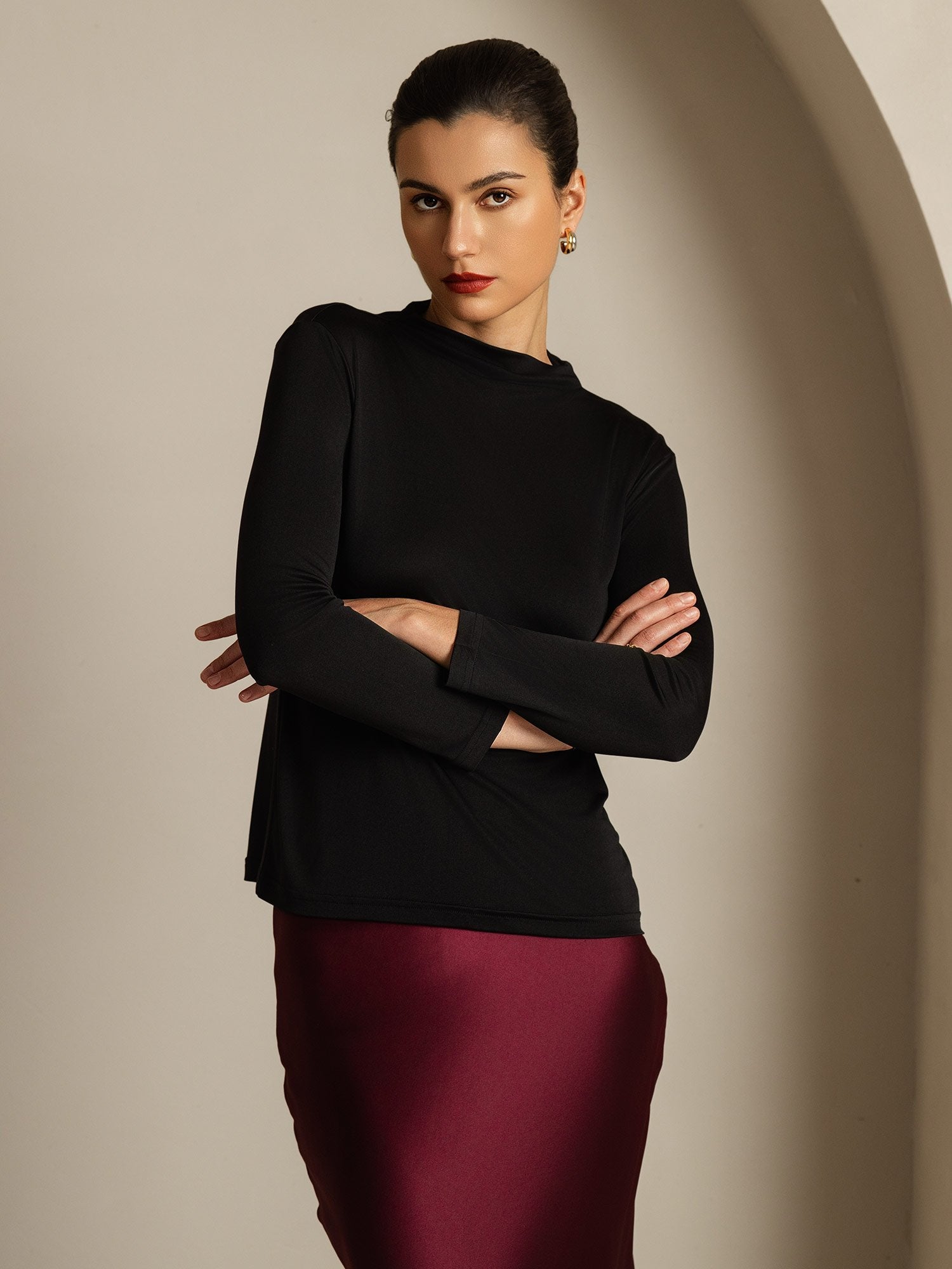 [Svart] SilkSilky-NO Silke Womens T-Shirt 003