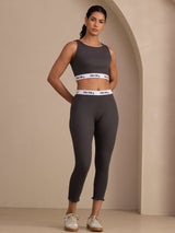 [Grå] SilkSilky-NO Sleeveless Crew Neck Women's Outfit Sets 001