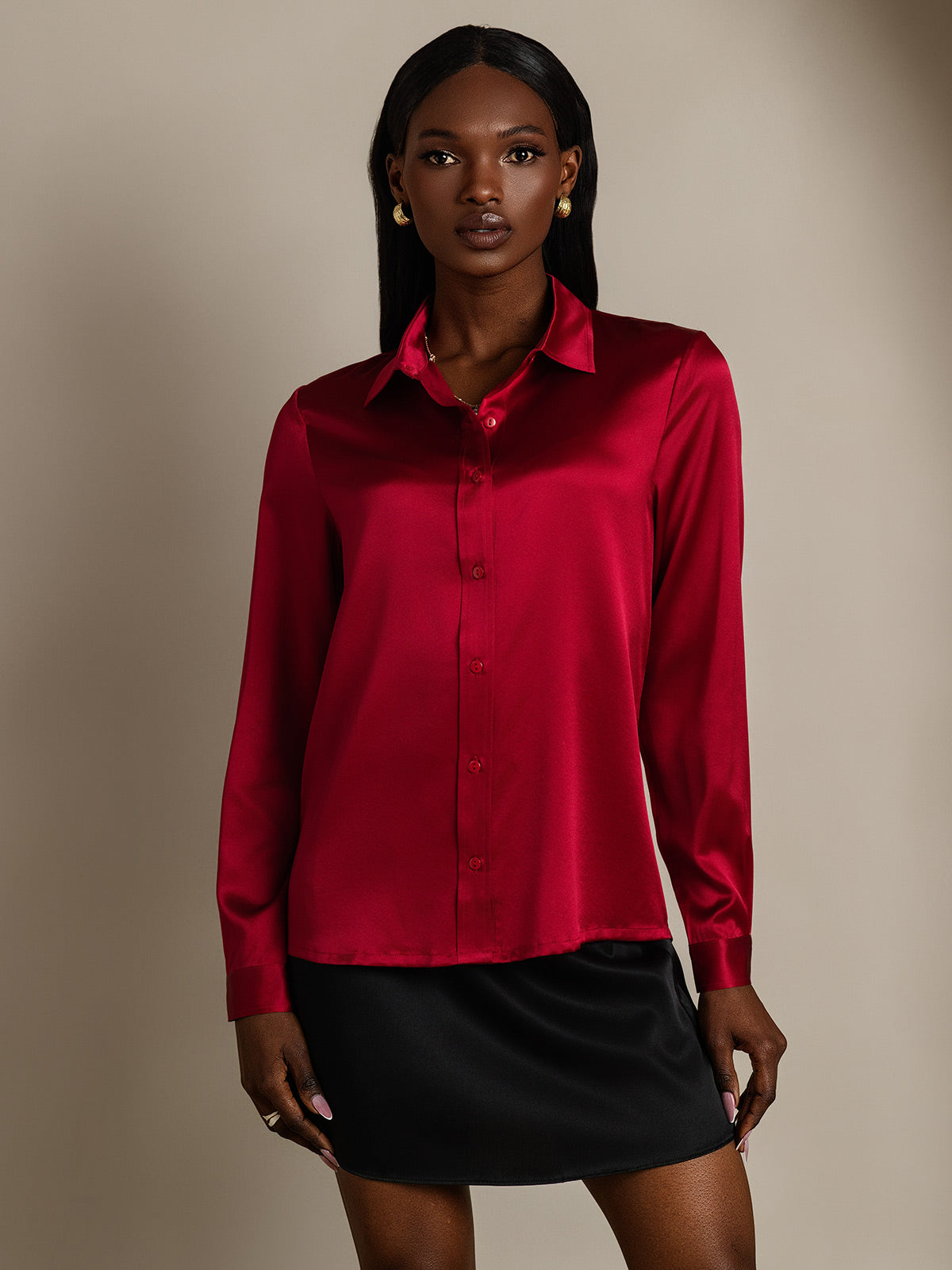SilkSilky-NO 19Momme Silke Womens Shirt Vin 003