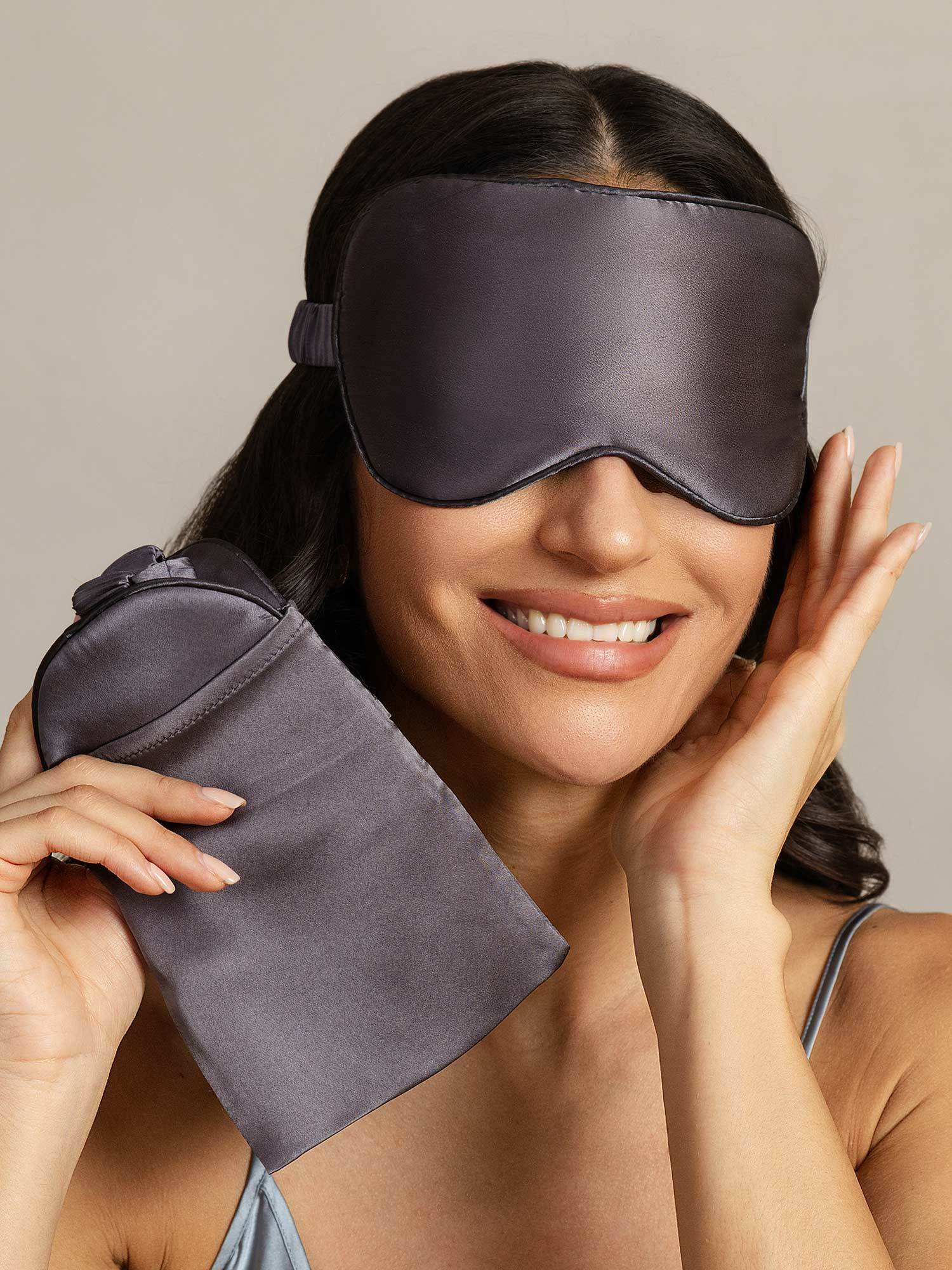[Mørkegrå] SilkSilky-NO Silke Eye Mask 005
