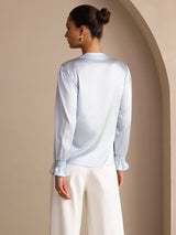 [Himmelblå] SilkSilky-NO Long Sleeve Damebluser 002