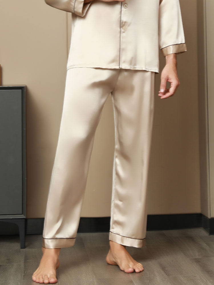 [Tan] SilkSilky-NO Mens Sleep Bottoms 003