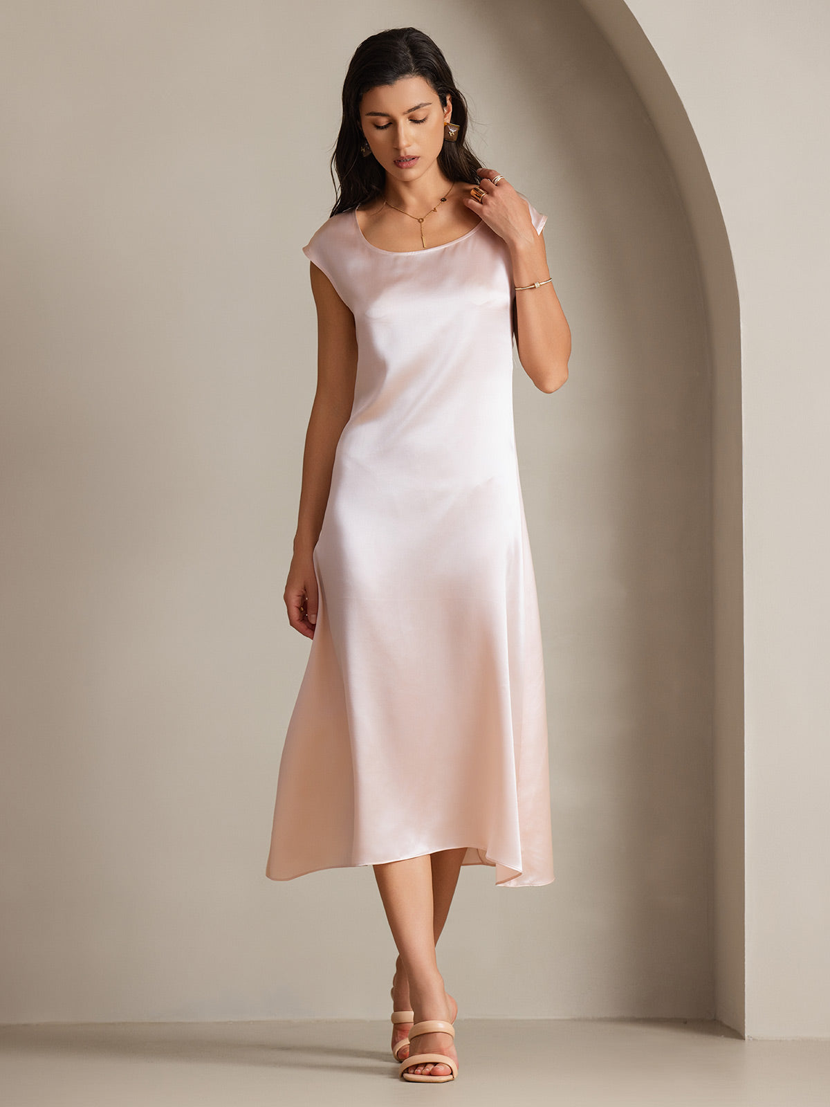 [Rosa] SilkSilky-NO 19Momme Silke Dress 005