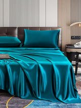 [Blågrønn] SilkSilky-NO 22Momme Bedding Set 005,