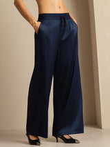 [Mørkeblå] SilkSilky-NO 19Momme Womens Pants 004