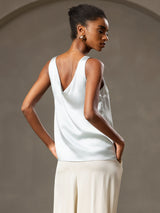 [Lyse Blå] SilkSilky-NO Sleeveless V Neck Camisole Topp 002