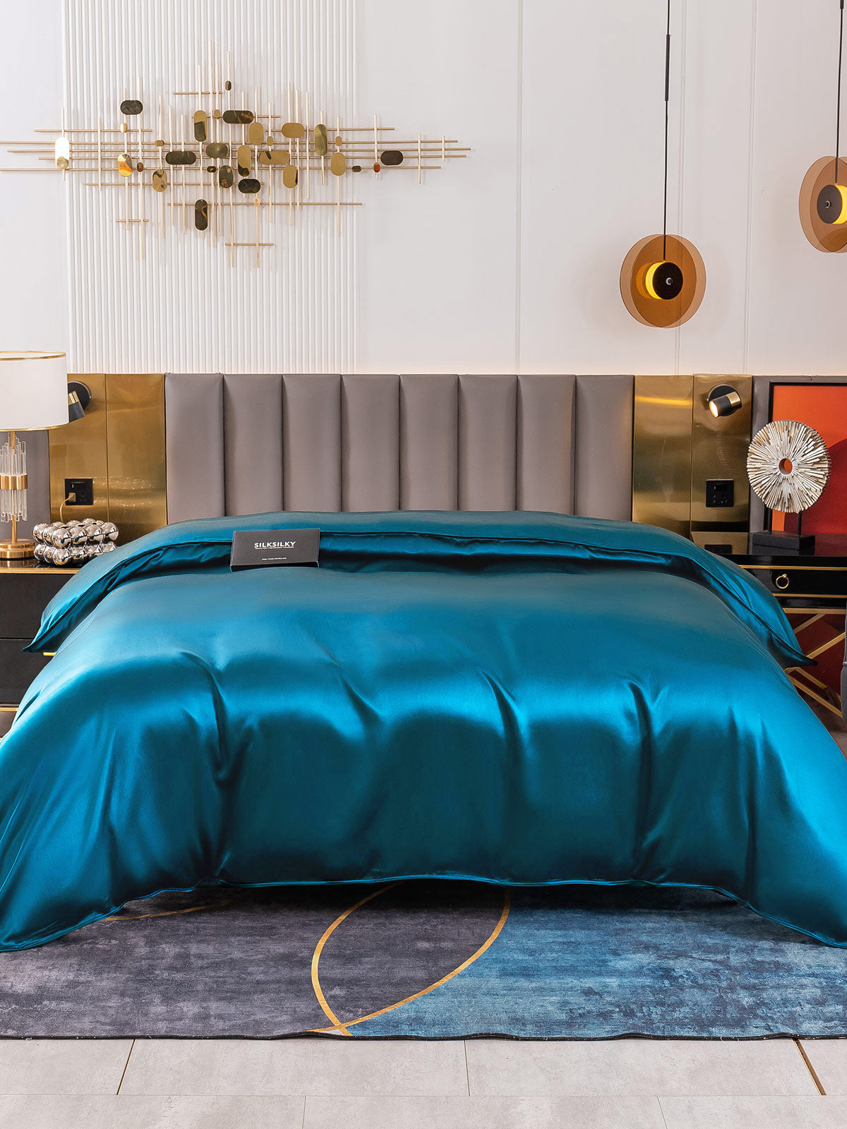 [Blågrønn] SilkSilky-NO 19Momme Duvet Cover 002