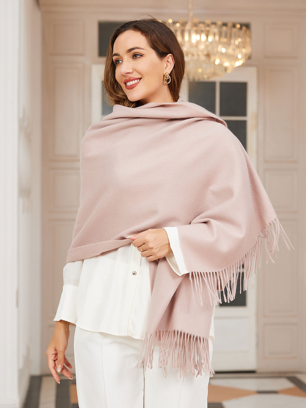 [Lys Beige] SilkSilky-NO Ull Scarf 003