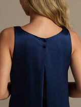 [Mørke blå] SilkSilky-NO Sleeveless Scoop Neck Pyjamas for Kvinner 005