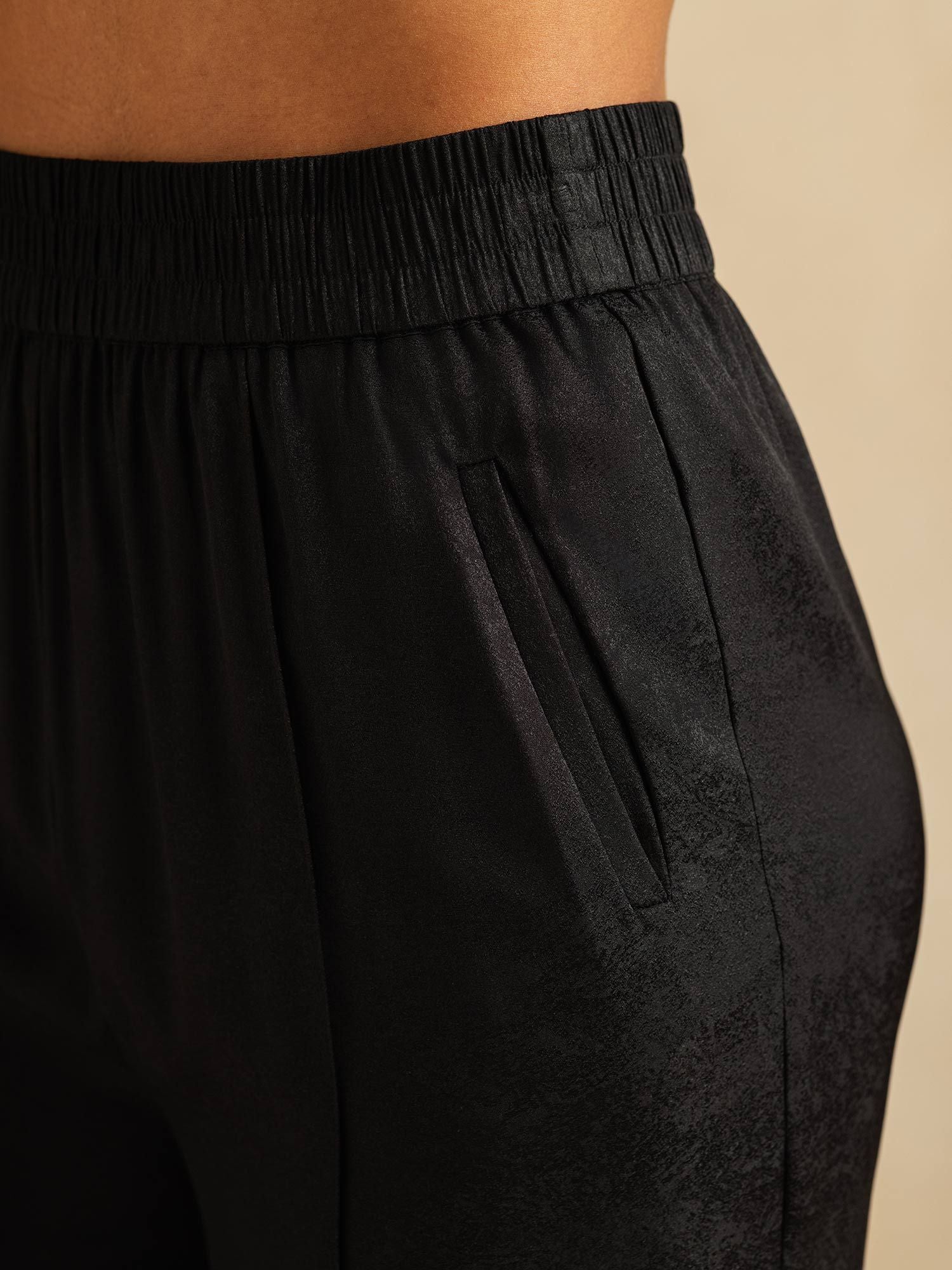 [Svart] SilkSilky-NO 22Momme Silke Womens Pants 004