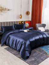 [Mørke blå] SilkSilky-NO 19Momme Bedding Set 005