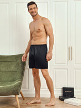 [Svart] SilkSilky-NO Men's Sleep Shorts 006
