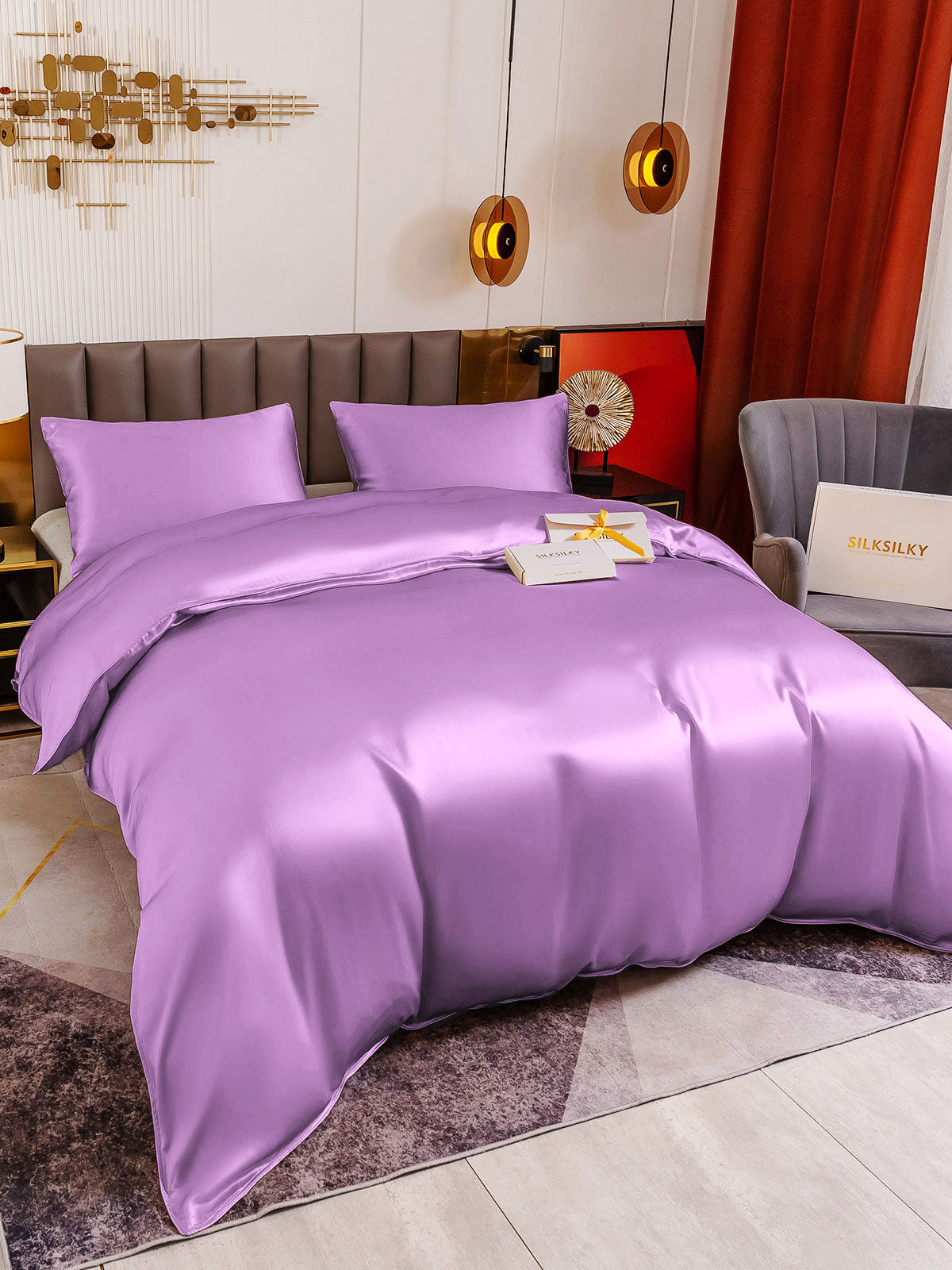 [Lavendel] SilkSilky-NO 19Momme Bedding Set 003