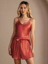 [Vinrød Ginkgo] SilkSilky-NO Spaghetti Strap V Neck Camisole sett 006