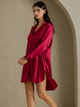 [Vin] SilkSilky-NO Long Sleeve Lapel Collar Soveskjorte 001