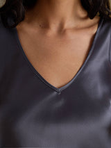 [Mørkegrå] SilkSilky-NO Sleeveless V Neck Camisole Topp 005