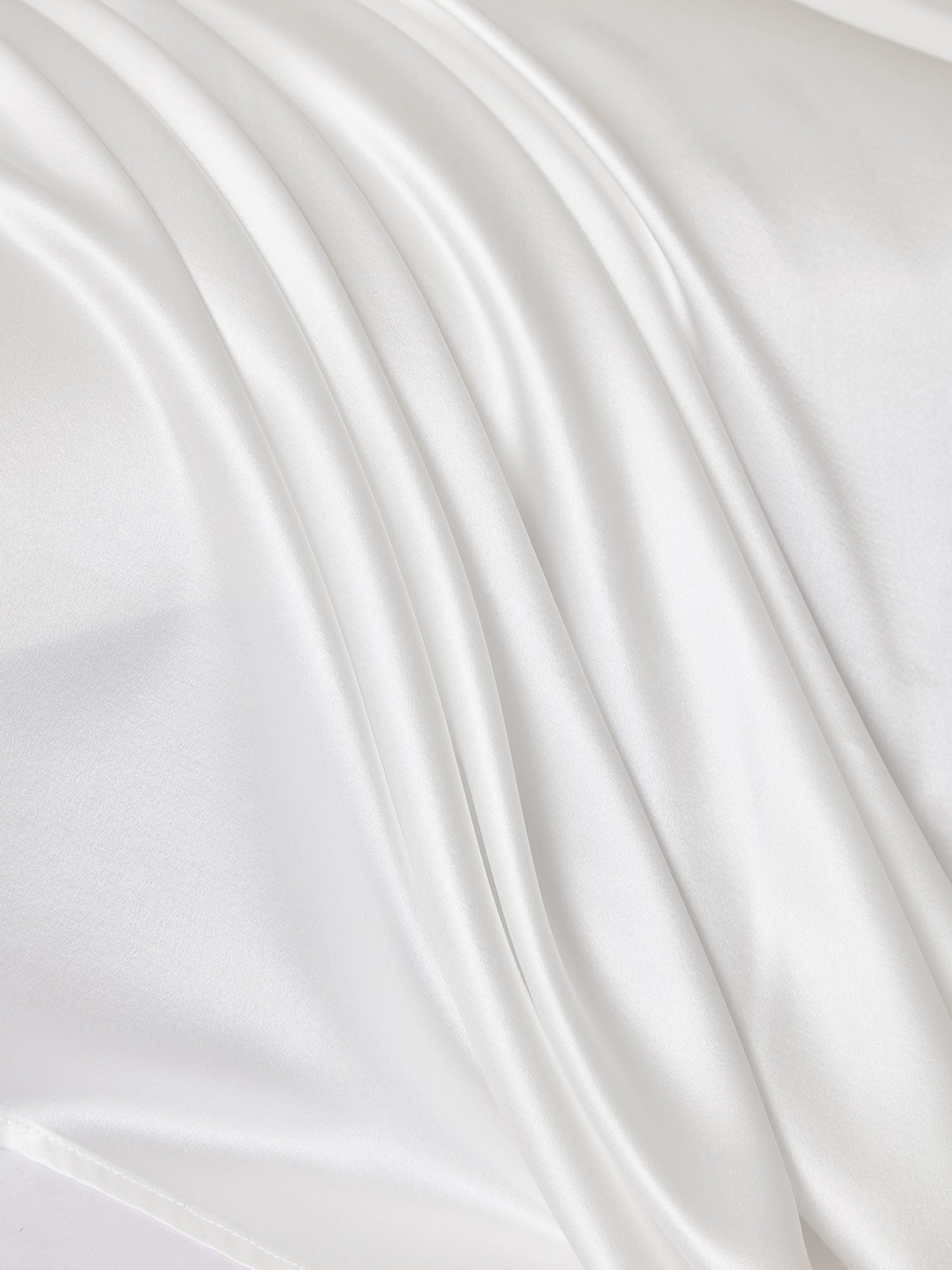 [Lysegrå+Hvit] SilkSilky-NO 19Momme Bedding Set 002,