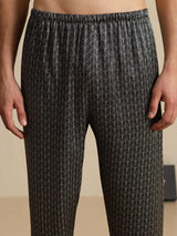 [Svart Ginkgo] SilkSilky-NO Men's Sleep Shorts 003