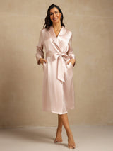 [Rosa] SilkSilky-NO Long Sleeve Morgenkåpe for Kvinner 001