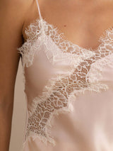 [Rosa] SilkSilky-NO Spaghetti Strap V Neck Camisole Topp 004