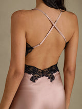 [Toscana] SilkSilky-NO Spaghetti Strap V Neck Nattkjole 005