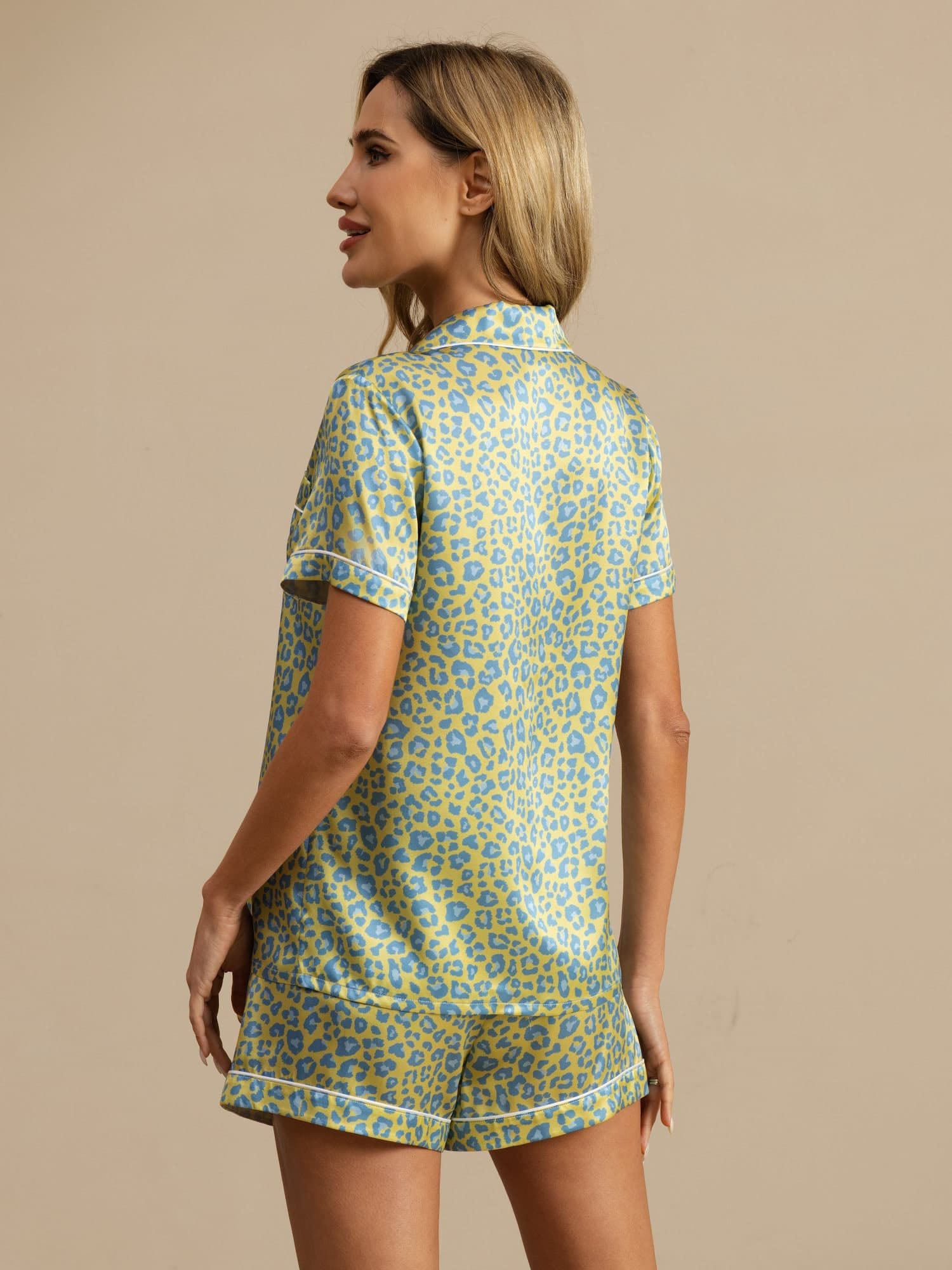 [Grønn Leopard] SilkSilky-NO Pyjamas for Kvinner 002