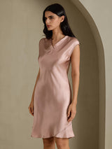 [Toscana] SilkSilky-NO Cap Sleeve V Neck Nattkjole 006