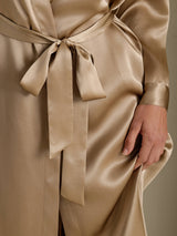 [Champagne] SilkSilky-NO Long Sleeve Morgenkåpe for Kvinner 004