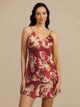 [Vinrød Drage] SilkSilky-NO Spaghetti Strap V Neck Camisole sett 001