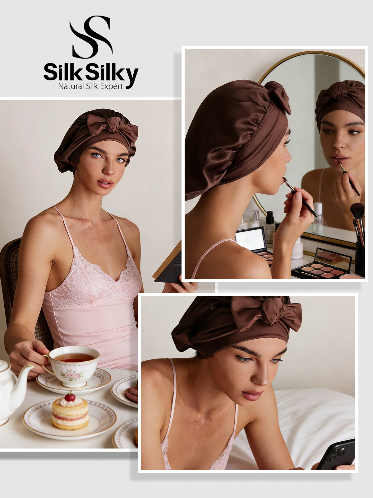 [Kaffe] SilkSilky-NO Silke Sleep Cap 005